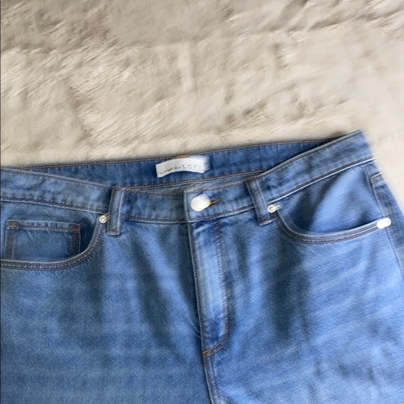 LOFT Blue Straight Leg Patchwork Denim - Picture 7 of 7